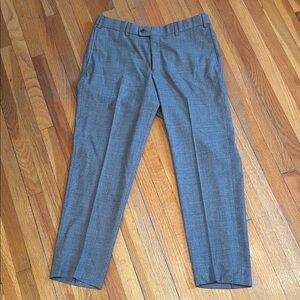 ESTRATO Fine Grain Wool Classic Men's Gray Dress Trousers | Preppy Office Soft